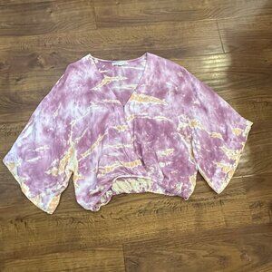 Young Fabulous & Broke tie dye cross over front blouse